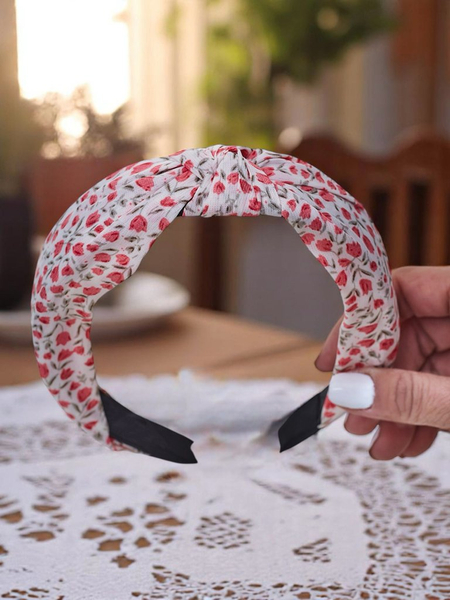 Royalfashion Čelenka s mašlí ve květinovém vzoru Lilia