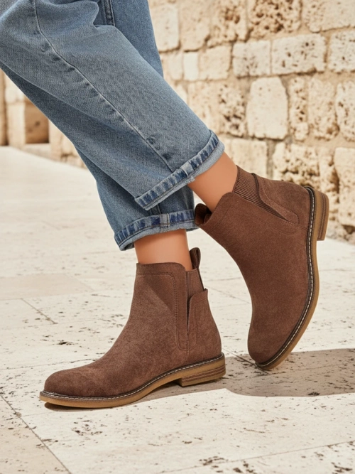 Жіночі ботильйони a'la челсі з еко-замші Veysi