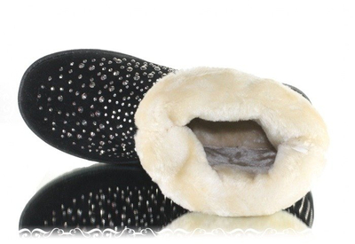 Czarne śniegowce emo z dżetami - Obuwie