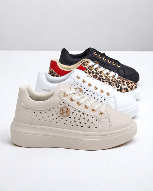 Жіночі снікерси Kalista Nero – чорні платформи з еко-шкіри, весняна колекція