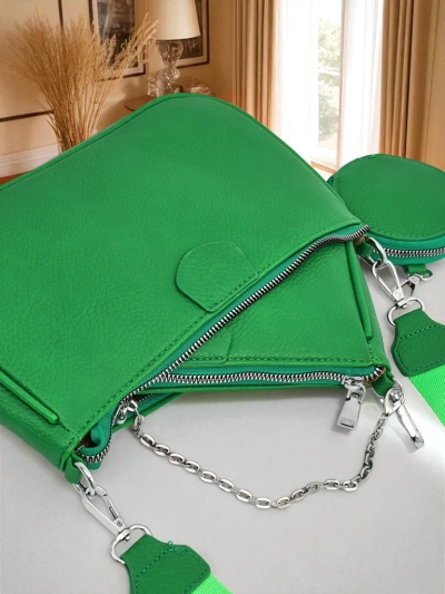Жіноча сумка Pola Verde – зелена, екологічна шкіра, 3в1, стильна