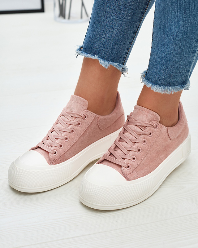 Růžové dámské semišové tenisky Zeobic- Footwear