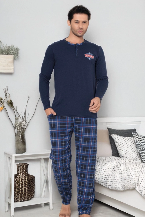 Royalfashion Чоловічі бавовняні картаті піжами