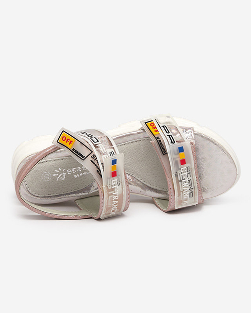 Рожеві дитячі босоніжки на липучках Keris - Footwear