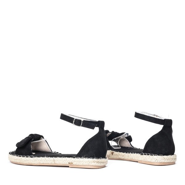 Czarne sandały z kokardką Ria - Obuwie