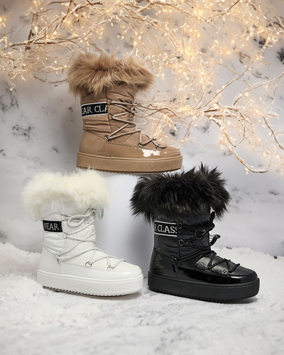 Royalfashion Šněrovací boty a'la snow boots s kožešinou Heccti