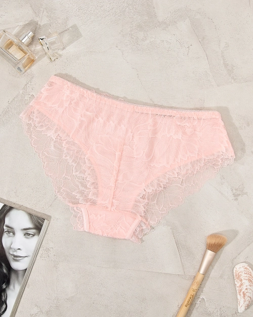 Royalfashion Рожеві жіночі трусики з бавовняного мережива