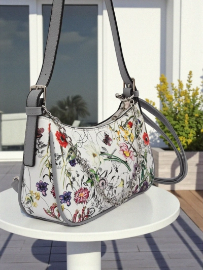 Royalfashion Malá dámská kabelka z eko kůže s květinovým potiskem Lily Bloom
