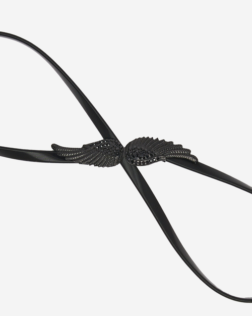 Чорний жіночий ремінь з декоративною пряжкою