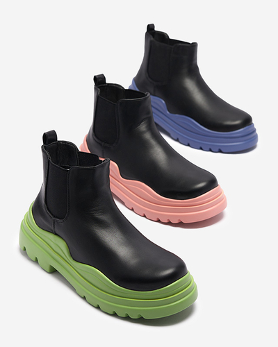 Dámské černé nazouváky na fialové podrážce Beja - Obuv