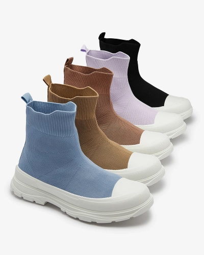 Světle hnědé dámské nazouvací vysoké sportovní boty a'la sneakers Vertiks - Obuv