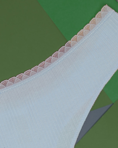 Dámská modrá žebrovaná tanga - Spodní prádlo