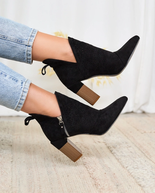 Royalfashion Чорні жіночі ботильйони на високій шпильці Swerros