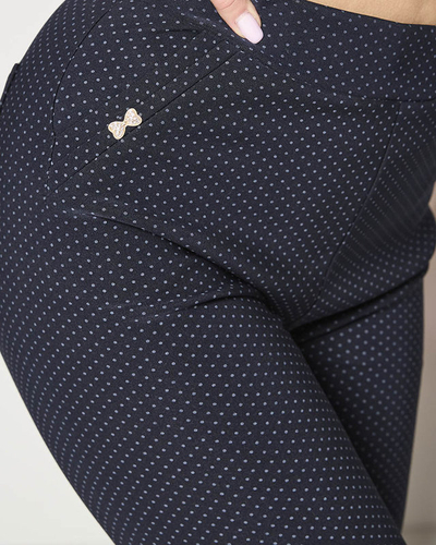 Темно-сині жіночі лосини в горошок PLUS SIZE- Одяг