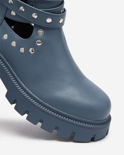 Сині жіночі чоботи з форсунками Socogi - Взуття