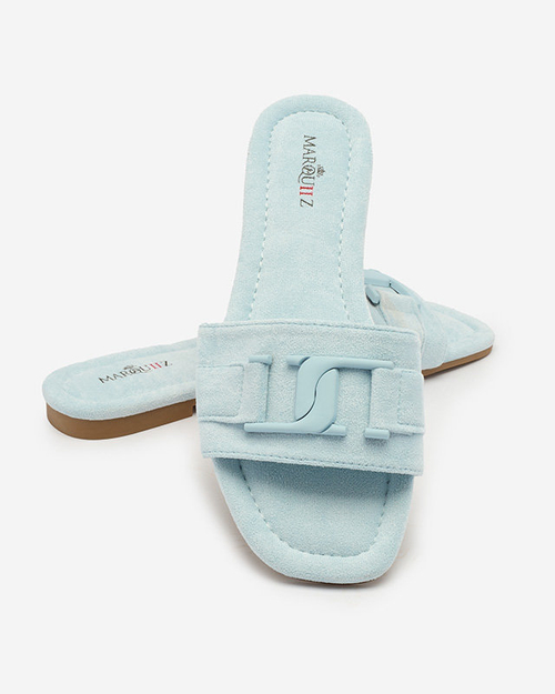 Сині жіночі шльопанці Royalfashion з пряжкою Rydr