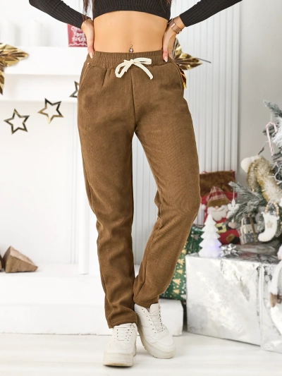 Royalfashion Teplé ženské velikostní kalhoty