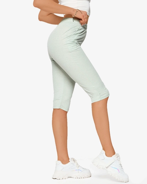 Жіночі шорти з тканини 3/4 м'ятного кольору PLUS SIZE- Одяг