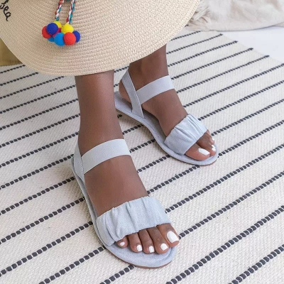 OUTLET Šedé dámské eko semišové sandály Wiskonsin - Boty