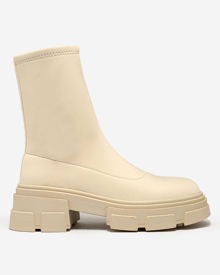 Royalfashion Dámské boty z ekokůže v béžové barvě Classy Girl