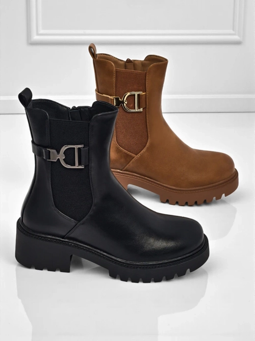 Високі жіночі ботильйони з екошкіри Ovella