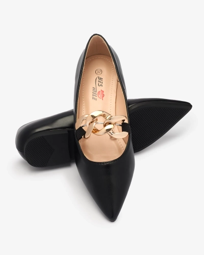 OUTLET Royalfashion Černé dámské baleríny se špičatým nosem Rahha