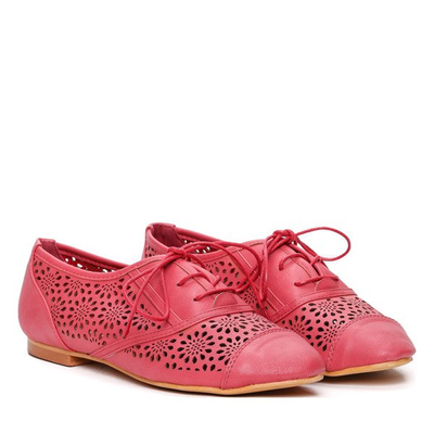 Czerwone półbuty z ekologicznej skóry April- Obuwie