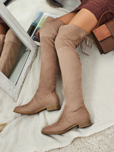 Kozaki damskie za kolano eko zamszowe Denvoria