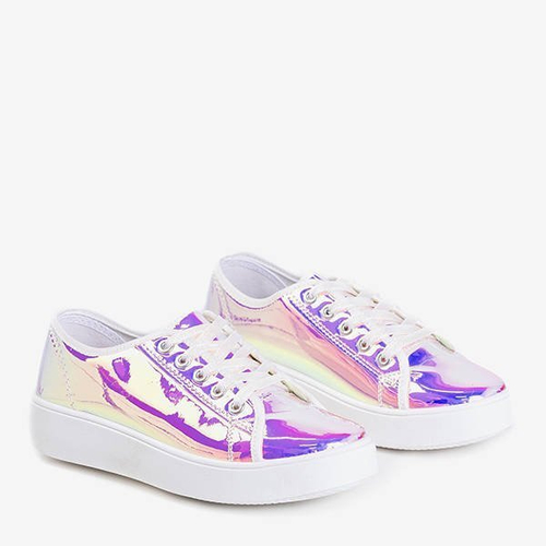 OUTLET Голографічні кросівки Violet на платформі Vordena - Взуття