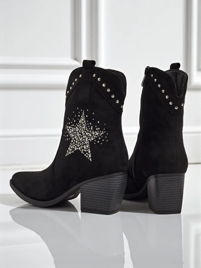 Kovbojki damskie na obcasie z ozdobną gwiazdką z cyrkonii FableStray