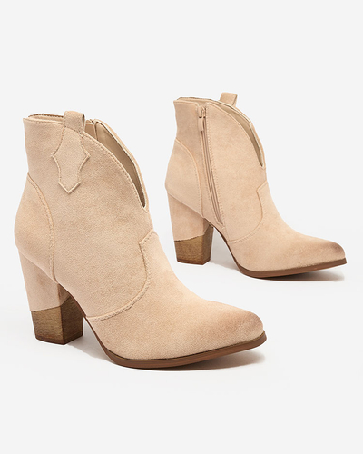 Royalfashion Бежеві жіночі ковбойські чоботи Temtera