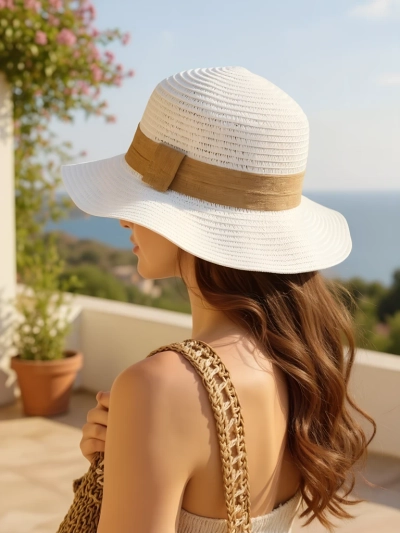 Royalfashion Dámský slaměný klobouk Ribbon Whisper