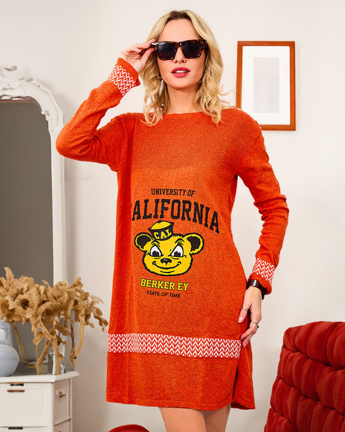 Royalfashion Світло-рожева жіноча сукня-светр