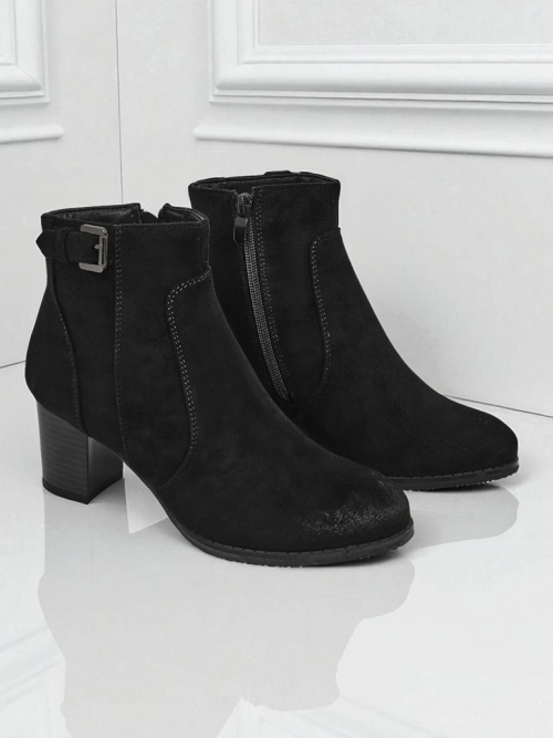 Жіночі ботильйони з еко замші на підборах Crimson Dusk