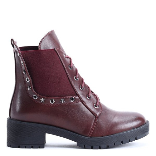 Burgundowe workery Ember- Obuwie