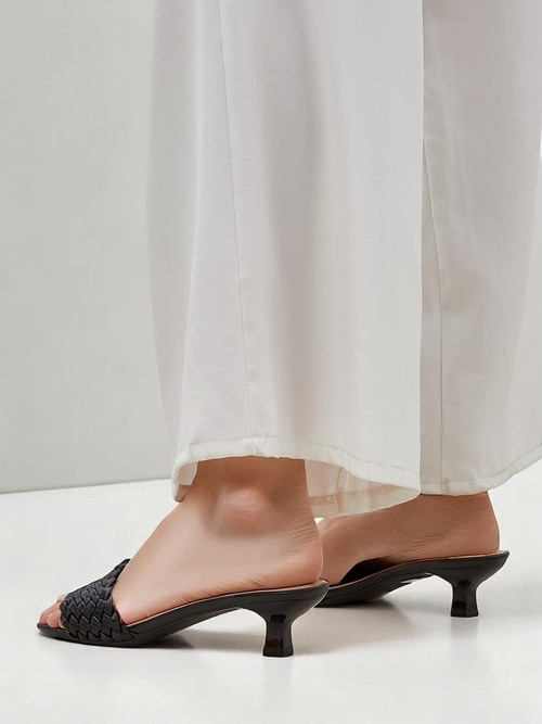 Сандалі Callista Nero – Чорні жіночі шпильки з екологічної шкіри, літо