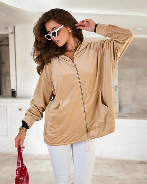 Жіночий світшот Royalfashion з капюшоном на блискавці