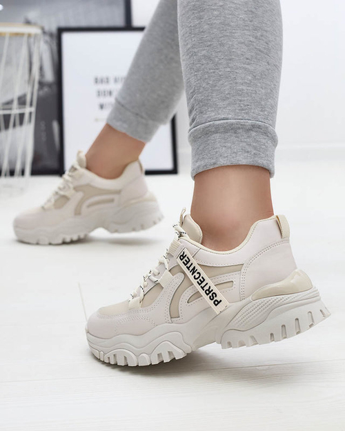 Бежеві жіночі кросівки спортивні Evilpo- Footwear