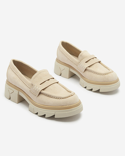 Мокасини жіночі бежеві з екозамші Zirraf-Footwear