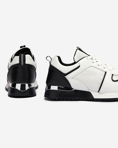 Білі жіночі кросівки з чорними вставками Ruby