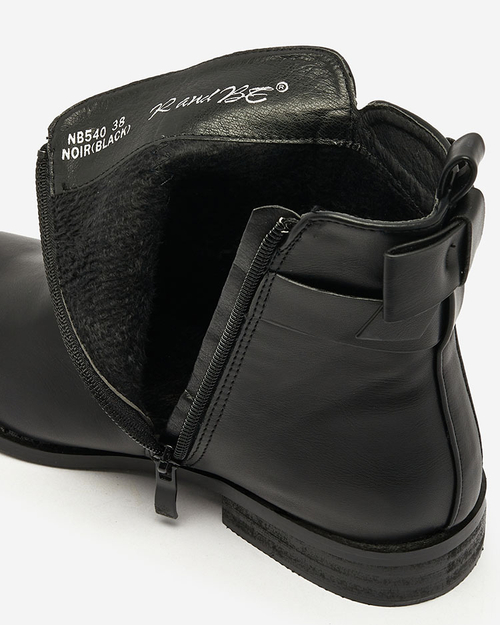 Royalfashion Чорні жіночі черевики a'la sztyblety з прикрасами Ederte