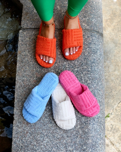 Жіночі шльопанці з тканини Royalfashion Pink Tylles