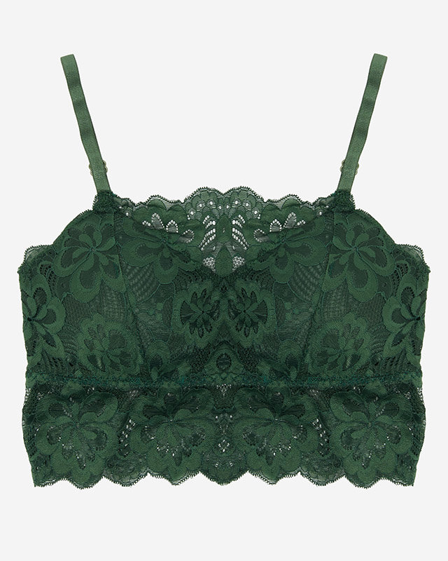 Dámská tmavě zelená krajková braleta - Spodní prádlo