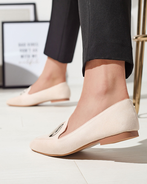 Жіночі мокасини з декором екрю Jeterika - Взуття