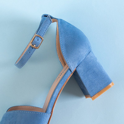 Modré dámské sandály na sloupku Halita - obuv