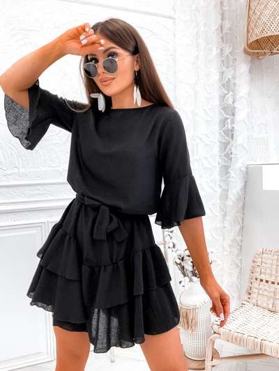 Royalfashion Lněné dámské mini šaty
