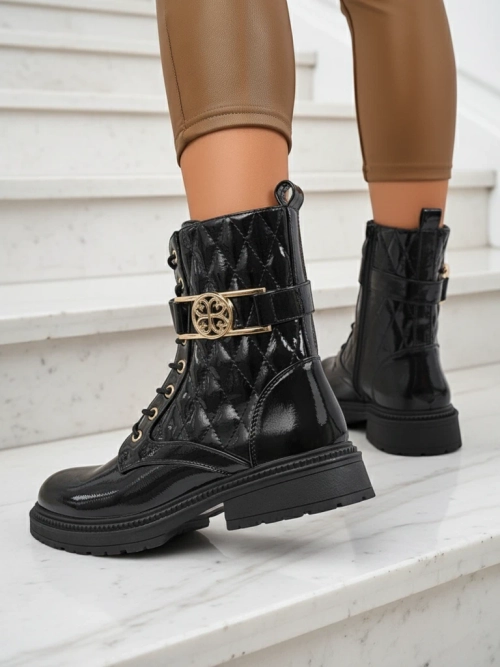 Жіночі стьобані черевики з екологічної лакованої шкіри Opal Verge