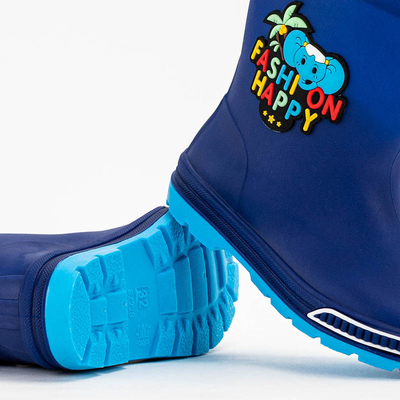 Темно-сині дитячі гумові чобітки Ukali