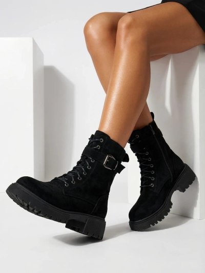 Dámské kotníkové boty z eko semiše Ubill