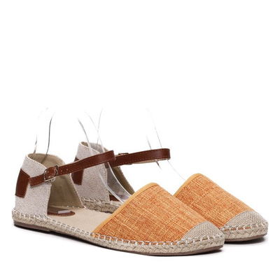 Oranžovo-béžová espadrilles- Obuv 1